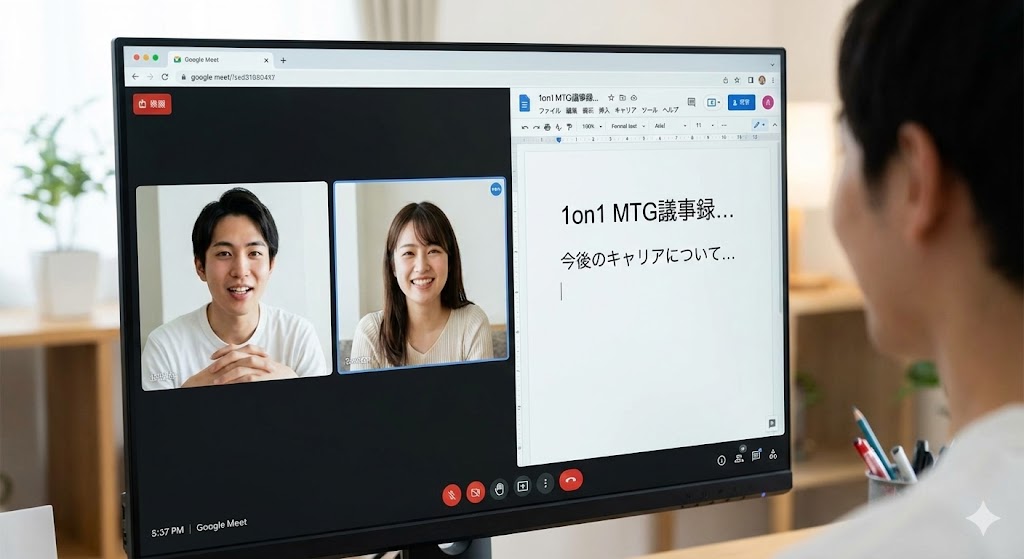 オンラインでの1on1ミーティングの様子